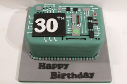 computer circuit board birthday cake